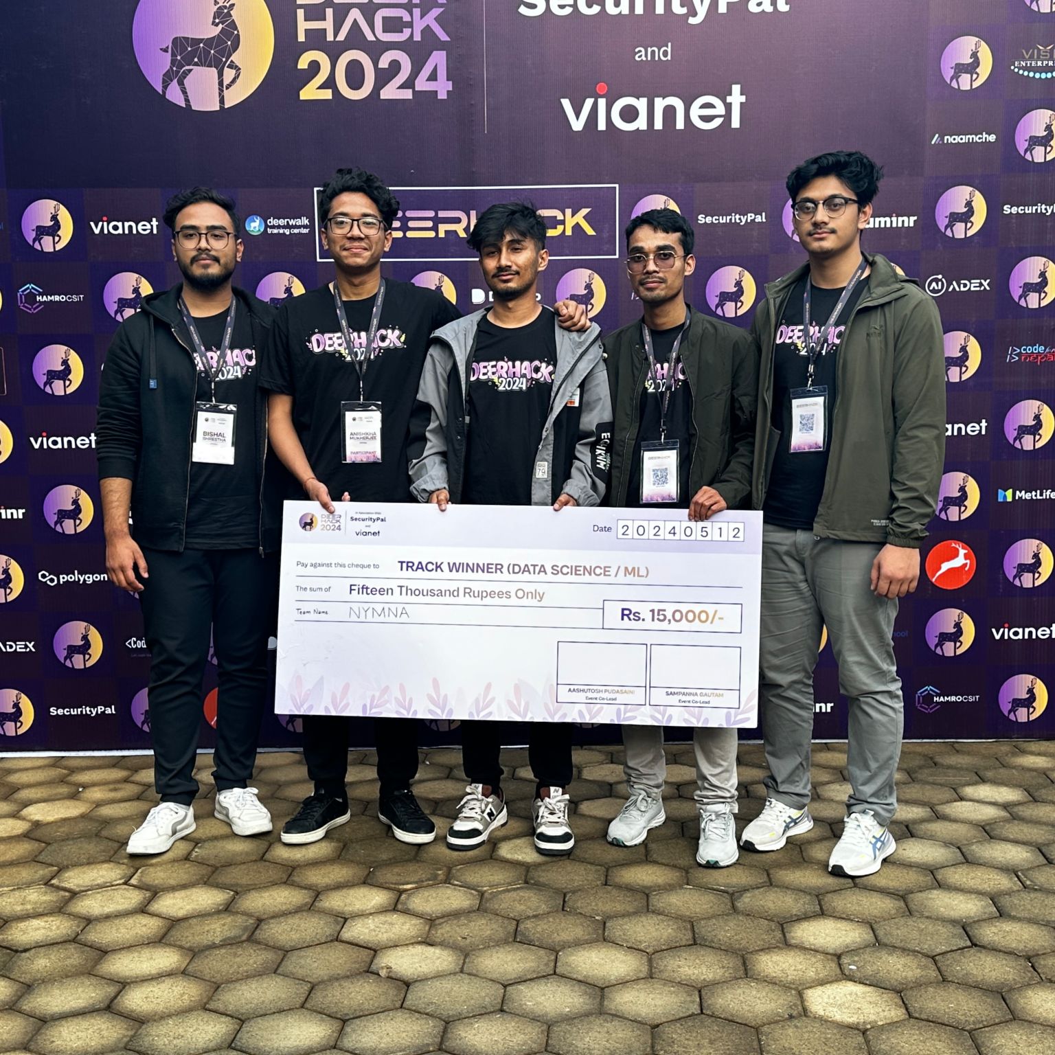 Team at DeerHack 2024 presenting Nymna Alert